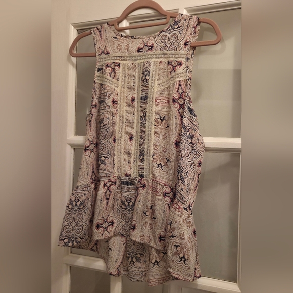 RAGA Paisley Like Design Lace Front Blouse With Ruffle Hem - Cream & Black - Picture 5 of 8